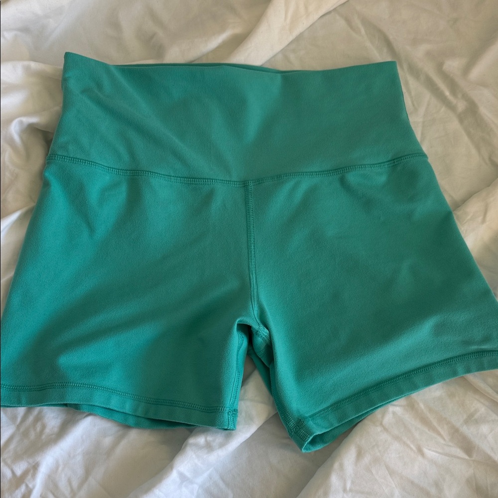 Aerie Teal High-Waisted Shorts